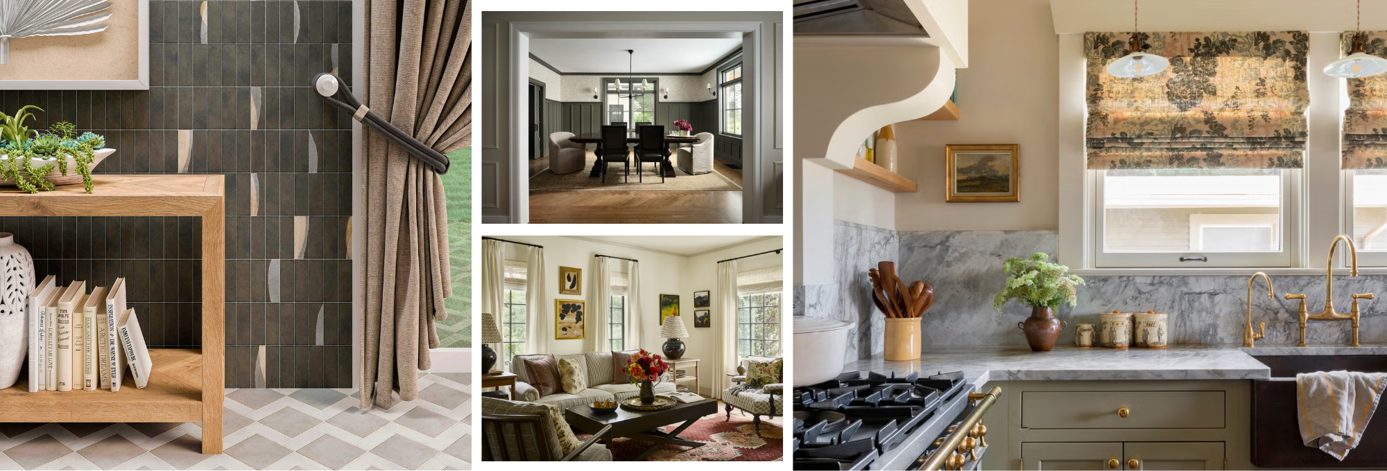 custom homes with detailed trim, classic finishes, and patterned tile