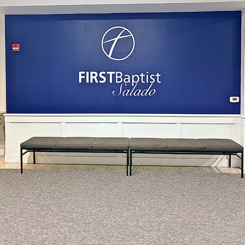 Gray commercial carpet in a church lobby