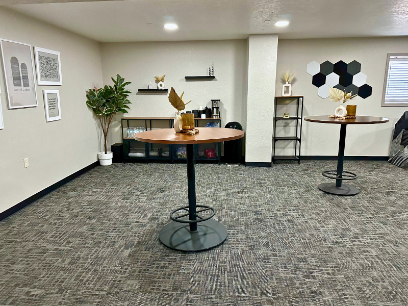 commercial carpet installed in a church meeting room